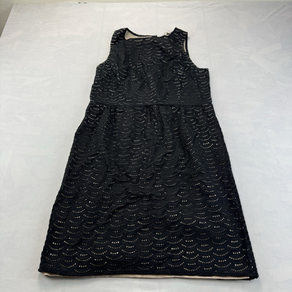 Ann Taylor LOFT Womens Size 12 Black Lace Sleeveless Fit Flare Midi Dress